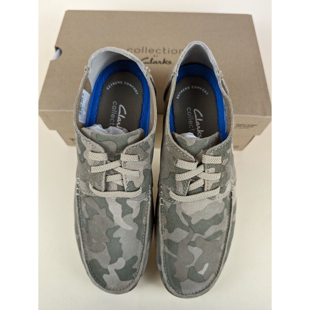 Clarks ShacreLite Low Moc Oxford Shoes Mens 9.5 M Sand Camo Leather Lace Up NWB - Picture 6 of 12